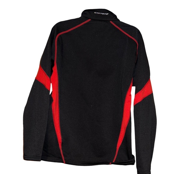 Men obermeyer black/red fleece pullover size Medium M jacket top ski - Picture 2 of 3